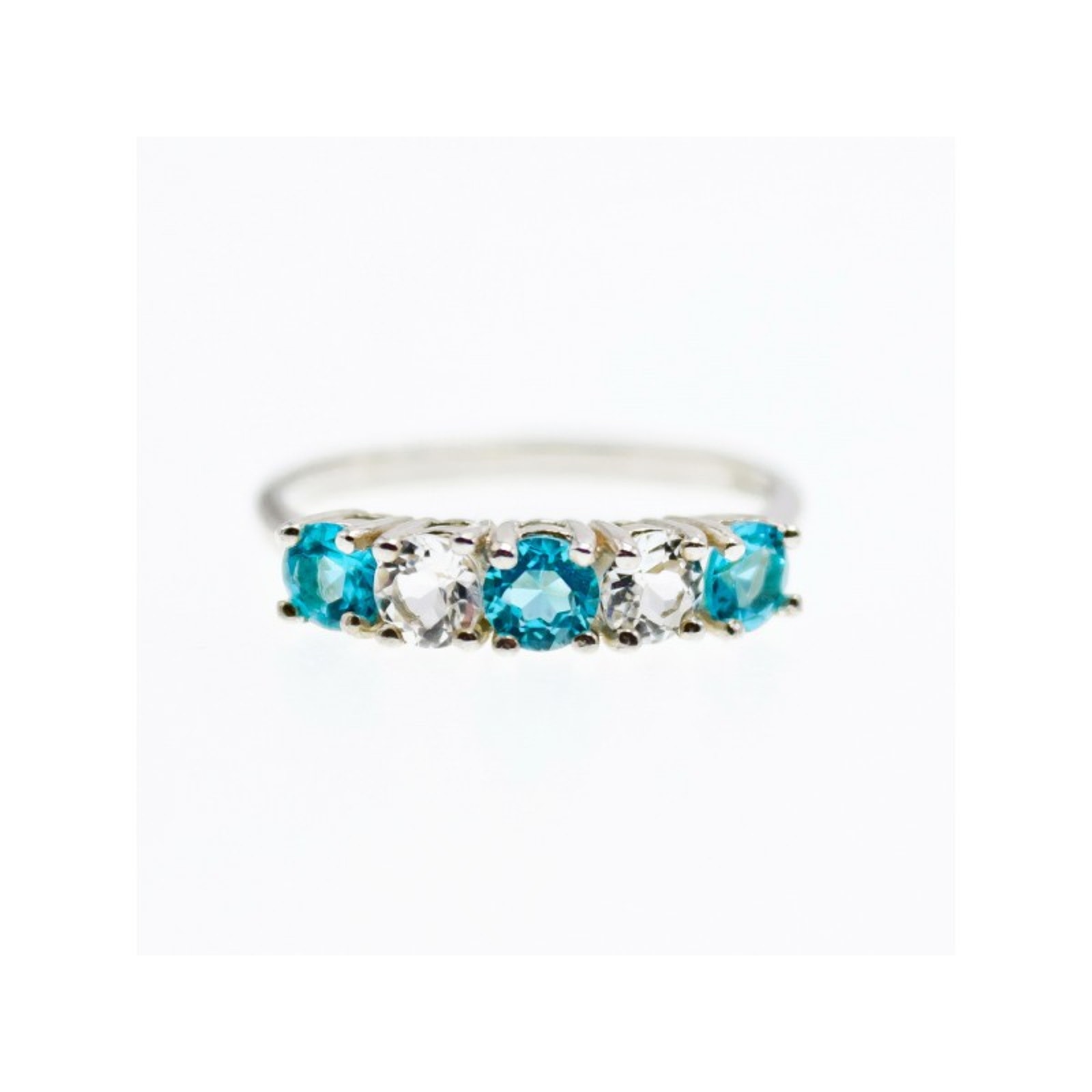 925 Sterling Silver Topaz And Beryl Ring Size 9